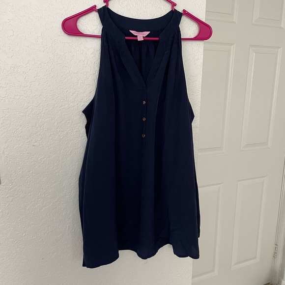 Lilly Pulitzer Cold Should Silk Long Sleeve Blouse Small - Picture 2 of 7